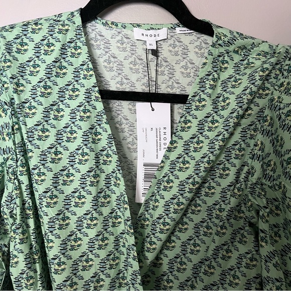 NWT RHODE Claudine wrap Dress Jawahar Garden Mint Mini - Picture 6 of 7